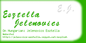 esztella jelenovics business card